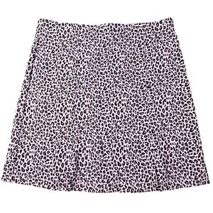 Topshop Leopard Mini Skirt Women 8 Pink Black Animal Print High Waist Stretch